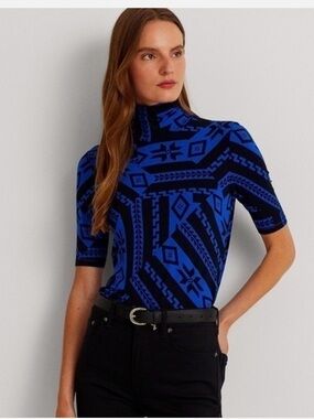 Lauren Ralph Lauren short sleeve turtleneck top. Size medium.